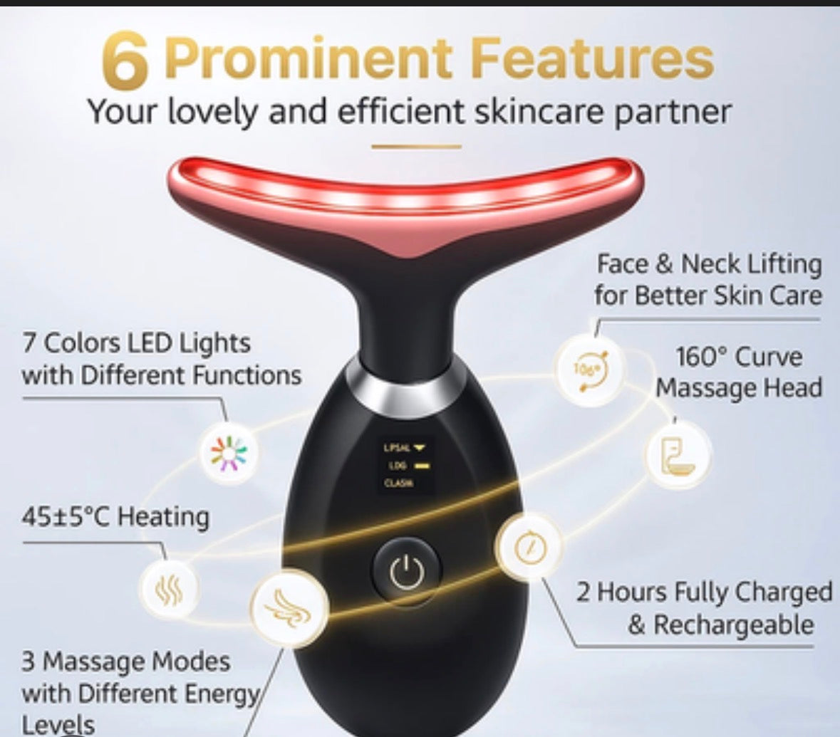 Neck Face Lifting Massager Skin Tighten Device LED anti Wrinkle Double Chin US
