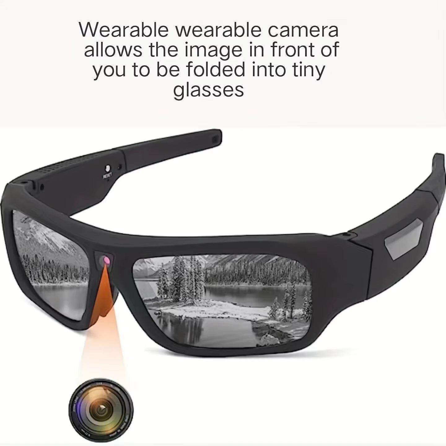 4K HD Camera Glasses Video Smart Glasses, Outdoor Mini Camera, Human Body Camera, Cycling Recorder Camera, Suitable for Cycling